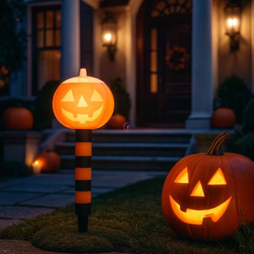 Napelemes töklámpás 21,5 cm – leszúrható Halloween kerti lámpa, 1 LED