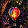 Napelemes hőlégballon lámpa 37 cm – függeszthető, 12 LED-es lánghatással
