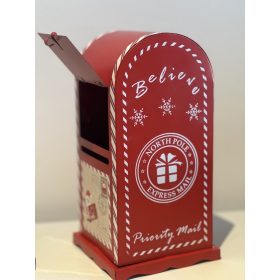   Mikulás postaláda fém, 24 cm – karácsonyi persely és levélszekrény