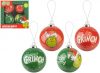Premium GRINCH karácsonyfadísz szett 75 mm – 4 db
