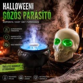   Halloween párásító koponya vagy üst – USB-C, fényhatással