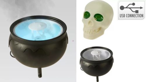Halloween párásító koponya vagy üst – USB-C, fényhatással