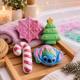   Disney Stitch karácsonyi fürdőbomba szett, 4 db-os, többszínű