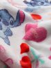 Disney Stitch takaró rózsaszín – szívecskés, puha takaró gyerekeknek