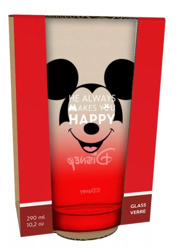 Mickey egér prémium üvegpohár 290 ml – Disney Mickey pohár