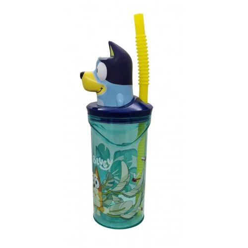 Bluey 3D szívószálas gyerek pohár 360 ml – BPA-mentes