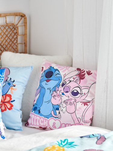 Disney Stitch és Angel díszpárna 40×40 cm – kétoldalas Stitch párna