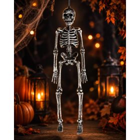   Halloweeni csontváz 60 cm – mozgatható végtagokkal, akasztható dekoráció