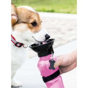  Hordozható kutya itató kulacs 550 ml – BPA mentes, cseppmentes kutyaitató sétához