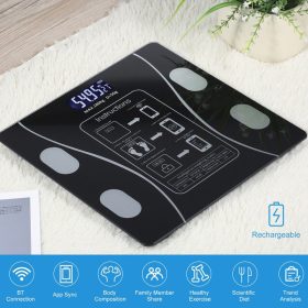   Intelligens Bluetooth okosmérleg testelemzéssel – Darklove fürdőszobai mérleg alkalmazással