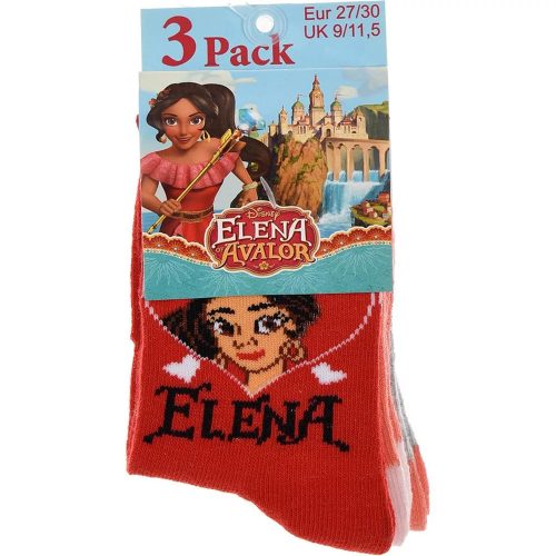 Elena – Avalor hercegnője gyerek zokni szett – 3 pár, piros, lazac és szürke