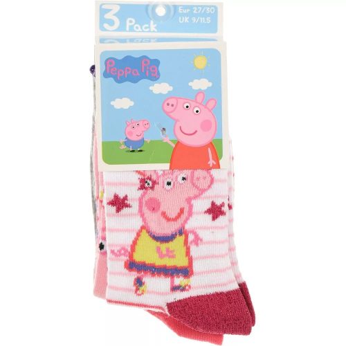 Peppa Pig zokni szett – 3 pár gyermek zokni, 31–34 méret