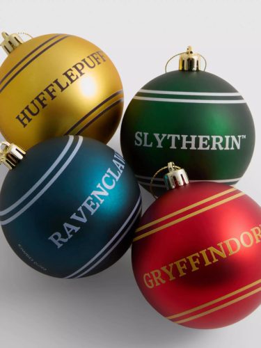 Harry Potter karácsonyi gömb szett – 4 db-os Roxfort ház színei